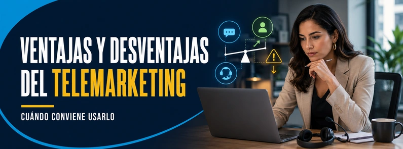 Profesional mexicana evaluando una campaña telefónica para analizar las ventajas y desventajas del telemarketing con BluCactus Mexico.