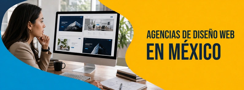 Profesional comparando propuestas de sitios web para evaluar agencias de diseño web en México, para contenido de BluCactus Mexico.