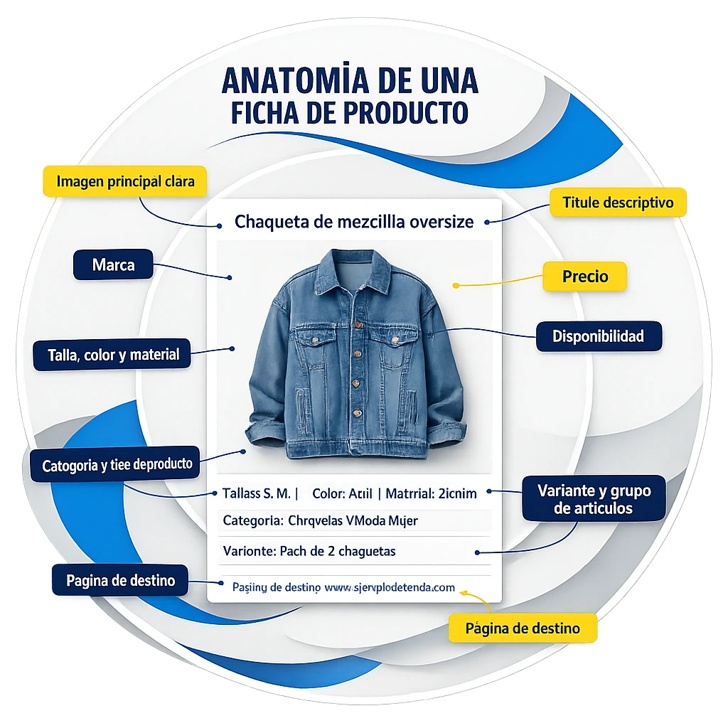 Anatomía de una ficha de producto de ropa Anatomía de una ficha de producto de ropa para Google Shopping